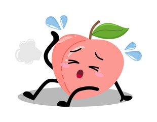 Cute Hand Drawn Tired Peach Sigh