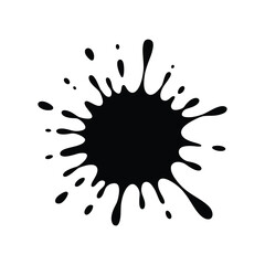 Black ink splatter abstract design element