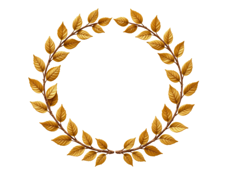 Golden Leaf Wreath Symbolizing Victory and Achievement in Design