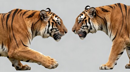 Two Tigers Confronting Each Other