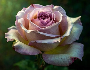 Close-up of a delicate, pastel-colored rose