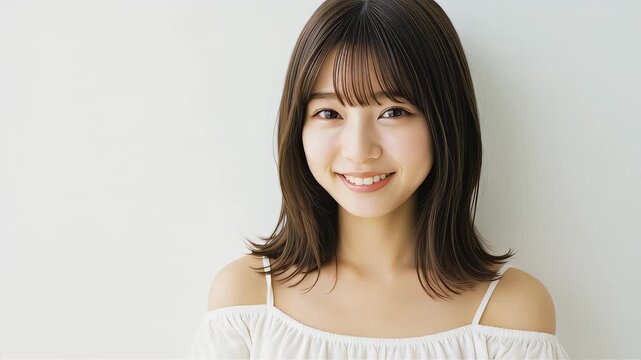 白い服を着たナイトワークの女性のポートレート
