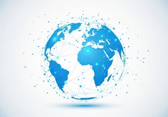 Abstract digital globe with connected network points representing global connectivity