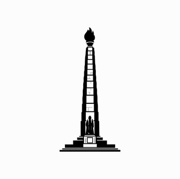 Juche Tower Silhouette &ndash; Iconic Monument of Pyongyang North Korea