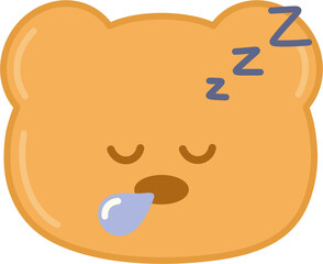 Brown bear face_sleepy