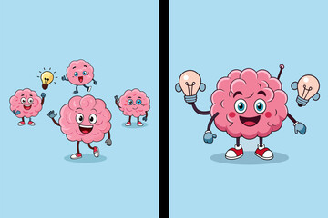 Cartoon brain having idea
