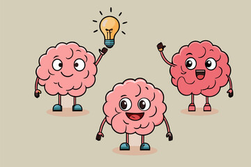 Cartoon brain having idea
