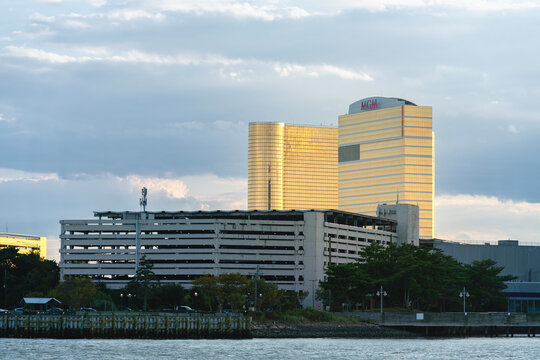 Atlantic City, NJ - Aug 28, 2025: MGM is a global hospitality, gaming, and entertainment company headquartered in Las Vegas, Nevada. It is one of the largest casino companies in the world