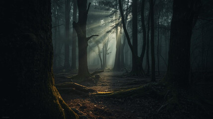dark forest in the night