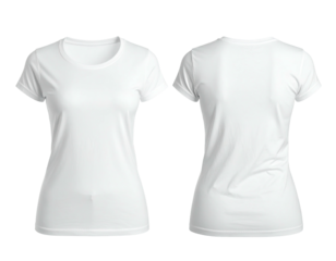 Front and back view of a plain, white, short-sleeve, crew-neck garment