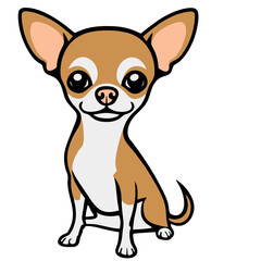 chihuahua dog cartoon illustration