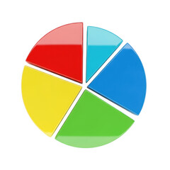 Fototapeta premium Colorful pie chart isolated on transparent background