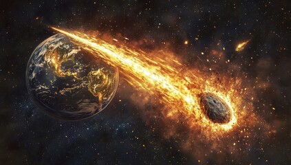 Earth struck by fiery comet