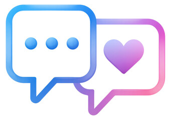 Fototapeta premium Illustration of text box icon and heart shaped box on transparent background.