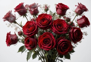Obraz premium Moody Red Rose Arrangement Transparent Background for Powerful Visuals