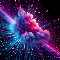 Scatter Data Cloud with Glowing Dots