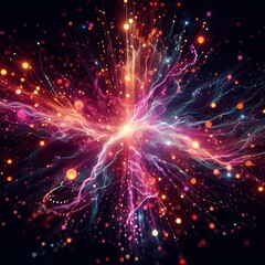 Futuristic Scatter Plot with Particle Trails
