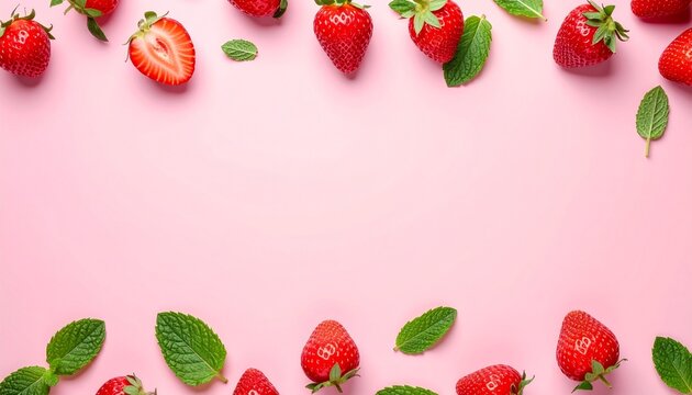 flay clay strawberries arranged at the top of the frame