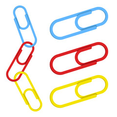 colorful paperclip vector illustration - stationery illustration