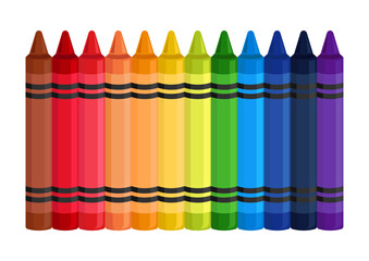 colorful wax crayons vector illustration