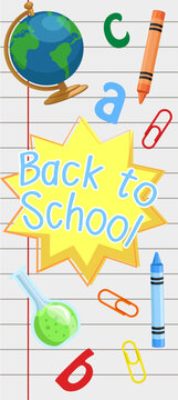 Back to School Design with Books and Stationery - Education Concept Back to School Theme