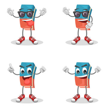 Cute Eraser with Facial Expressions &ndash; Fun Stationery Illustration Characters. Cute and Playful Stationery Design.