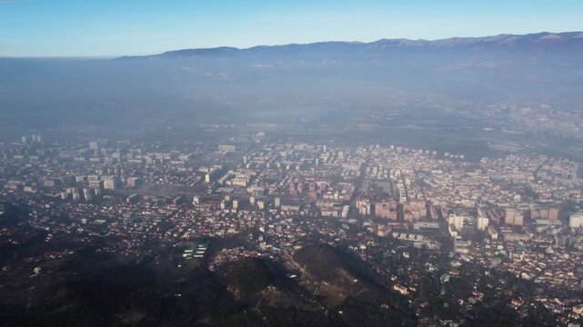 Air Pollution over Skopje, North Macedonia: A Drone's Perspective from Vodno Mountain on a Sunny Winter Morning