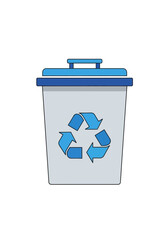 Flat Vector Recycling Bin Icon Illustration