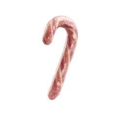 Pink Candy Cane With Iridescent Glaze On Black Background