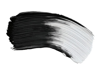 Abstract Ink Brush Texture with High Contrast Black and Colored Strokes, Isolated on White Background, Clean Edges, Minimal Composition