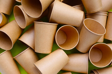 Brown paper cups, disposable glass