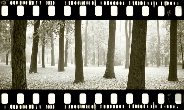 Filmstrip frame detailing perforations and spacing