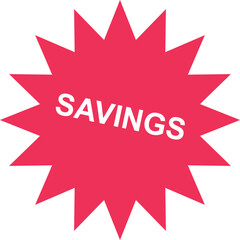 Savings Tag Red Starburst Symbol Promotion Marketing Design Concept
