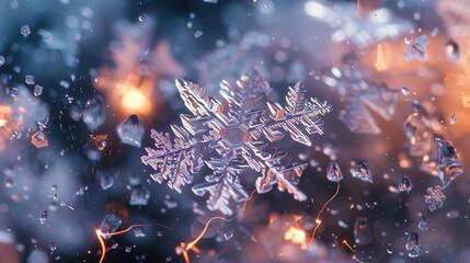 Electrified ice crystals frozen mid-fracture, capturing lightning formation in a slow-motion light explosion.
