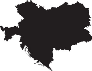 Fototapeta premium Austria-Hungary Map Silhouette