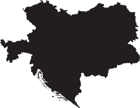 Austria-Hungary Map Silhouette