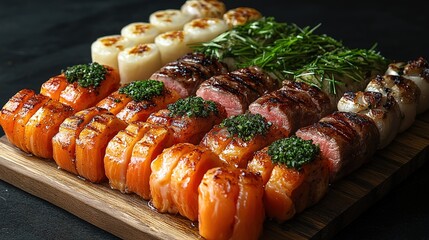 Sumptuous food posing