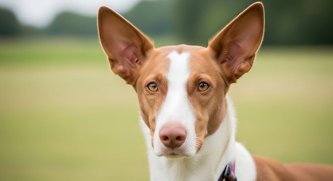 Close-up Portrait of a Spanish Podenco Dog.