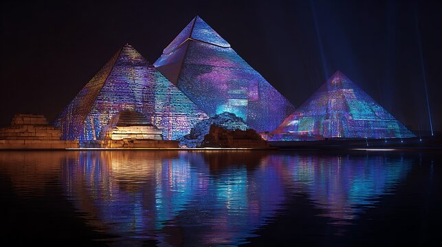 Night view of the church architecture reflecting on the calm lake water in a mountain landscapeNight view of the church architecture reflecting on the calm lake water in a mountain landscape - Powered by Adobe