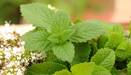 Close-up of fresh mint leaves