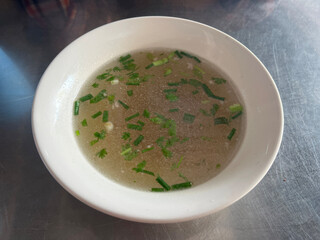 a cuisine photo of pork soup