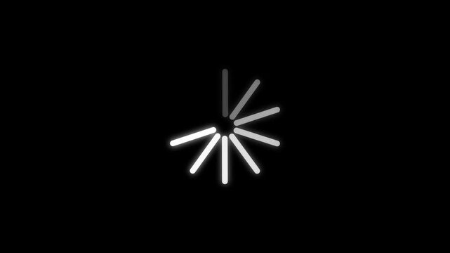 Spinning White Loading Spinner Icon on a Black Background animation progress