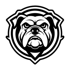 A filled style icon representing a bulldog symbol