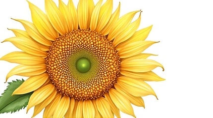 Beautifully Detailed Sunflower Illustration on Clean White Background