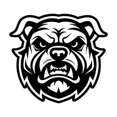 A glyph style icon showing a bulldog logo