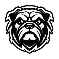 A filled style icon representing a canis bulldog