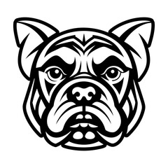 A glyph style icon showing a bulldog logo