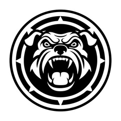 A filled style icon representing a bulldog symbol