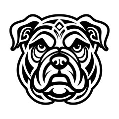 A filled style icon representing a bulldog symbol