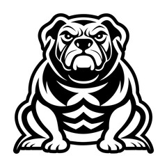 Glyph style icon showing a bulldog head